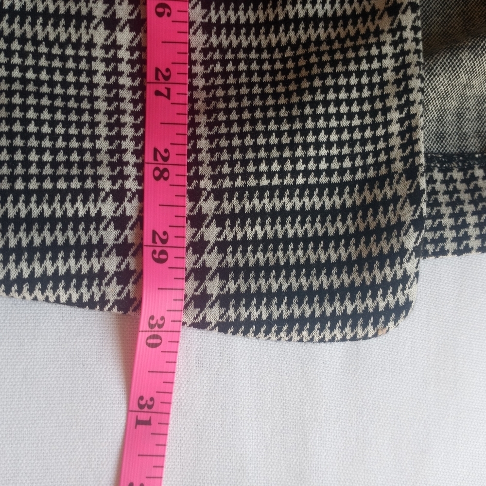 Philosophy Plaid Black White Houndstooth Unstructured  Gathered Sleeve Blazer XL - Picture 7 of 8